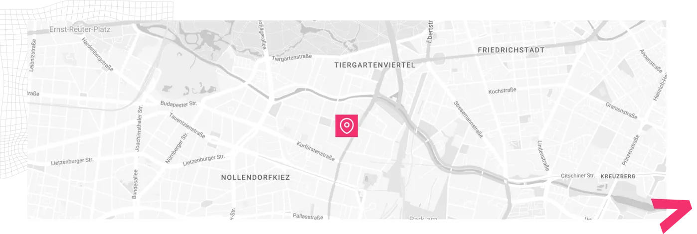 Karte von Berlin mit dem Standort des Cyberfunk-Security-Büros